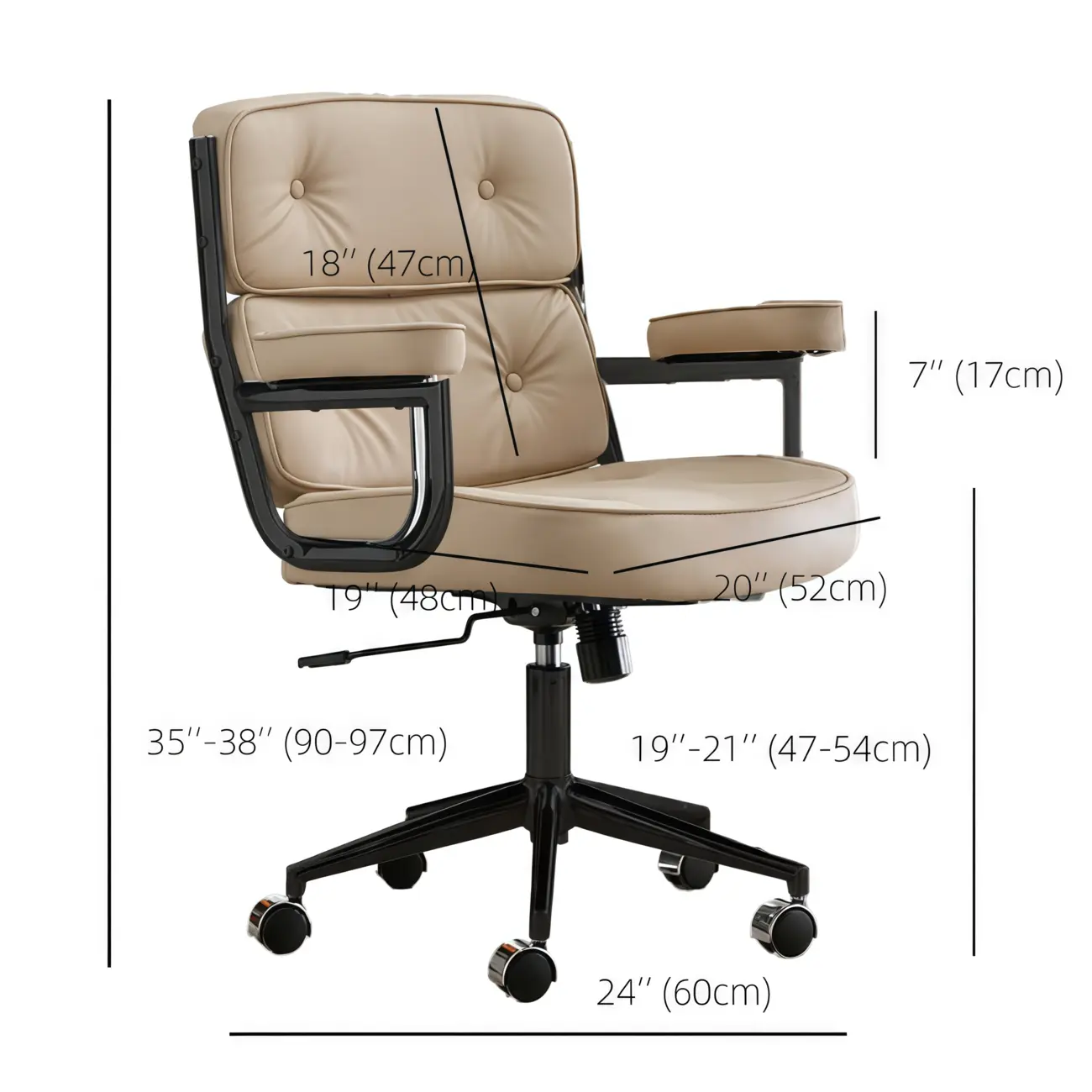 Modern Leather Adjustable Ergonomic Tilt Office Chair #size