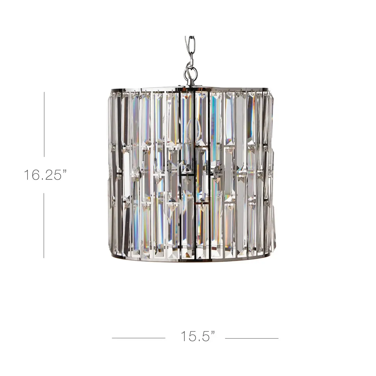 Modern Drum Crystal Glass Pendant Light #size