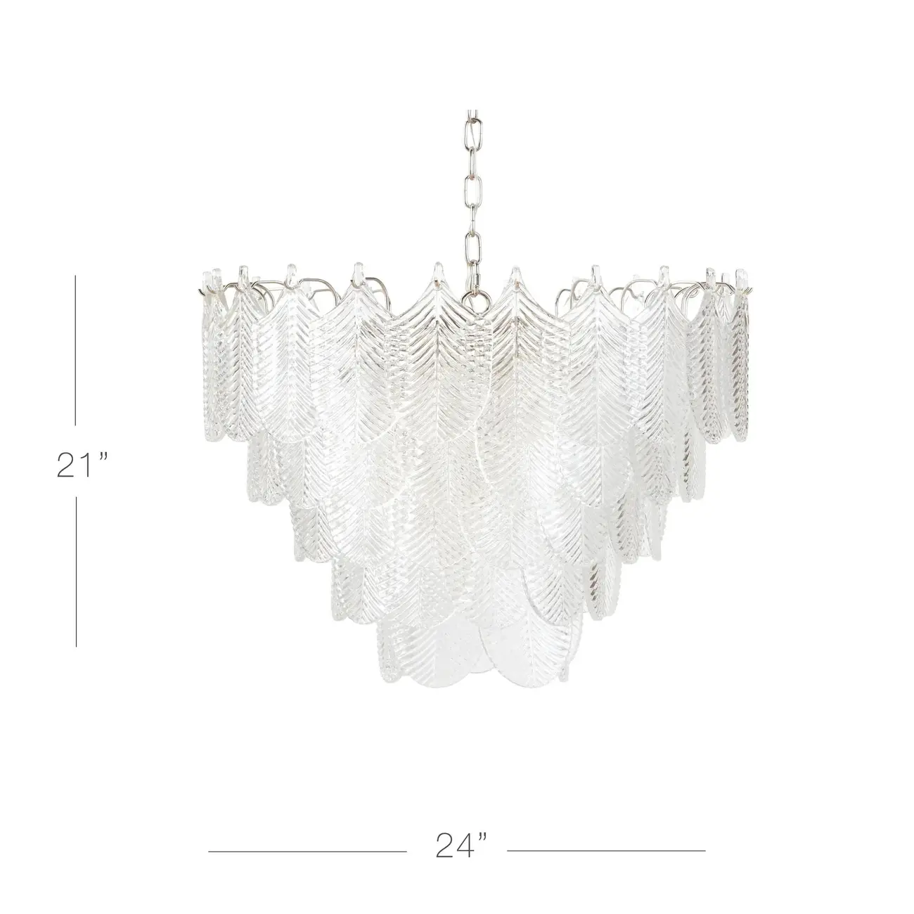Elegant Leaf-Shaped Glass Crystal Chandelier #size