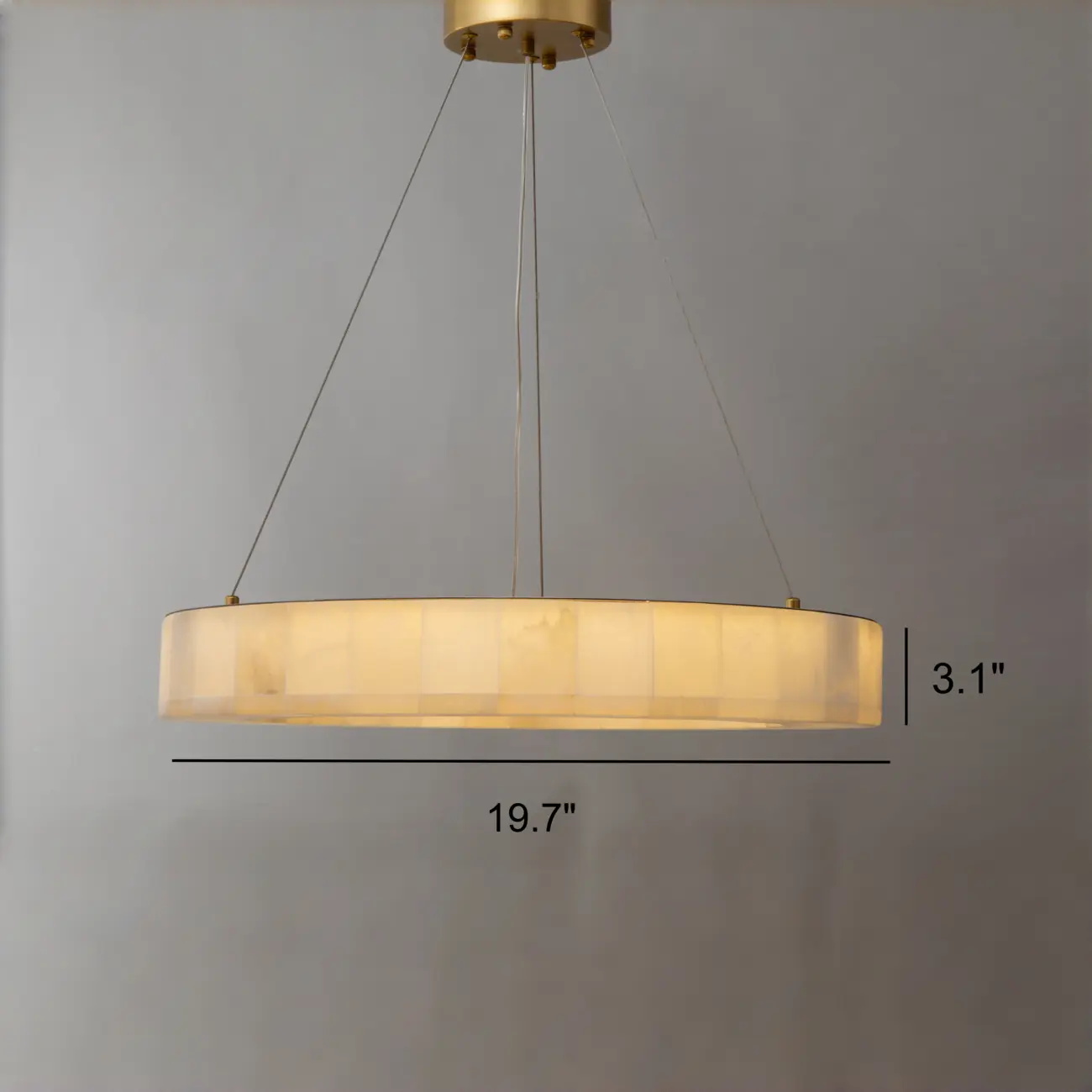 Moderm White Ring Circular Alabaster Pendant Light Chandelier-HomeyFad #size