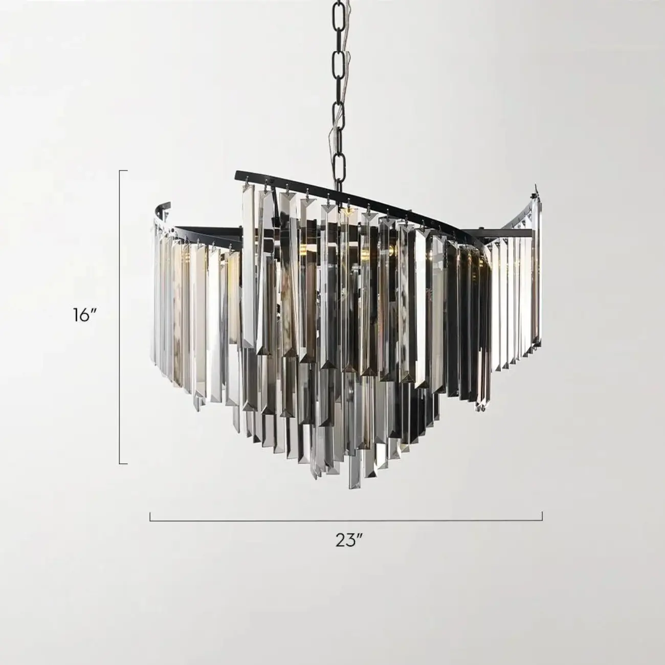 Modern Luxury Crystal Spiral Chandelier for Home Décor #size