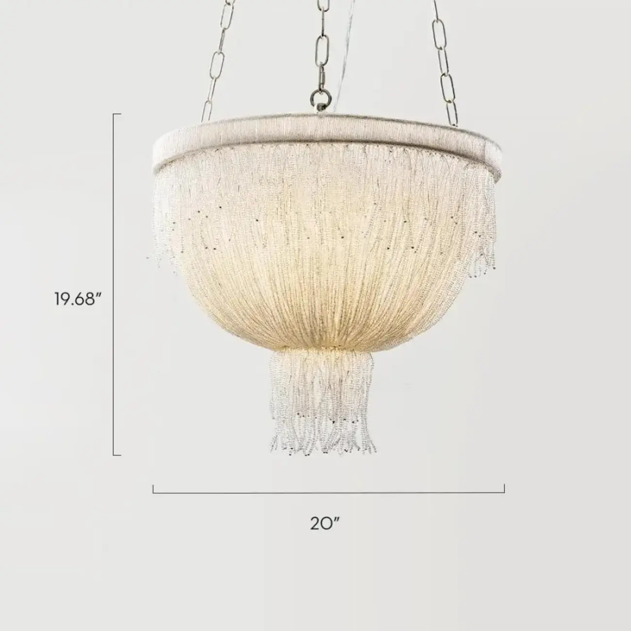 Luxury Elegant Clear Glass Beaded Chandelier #size