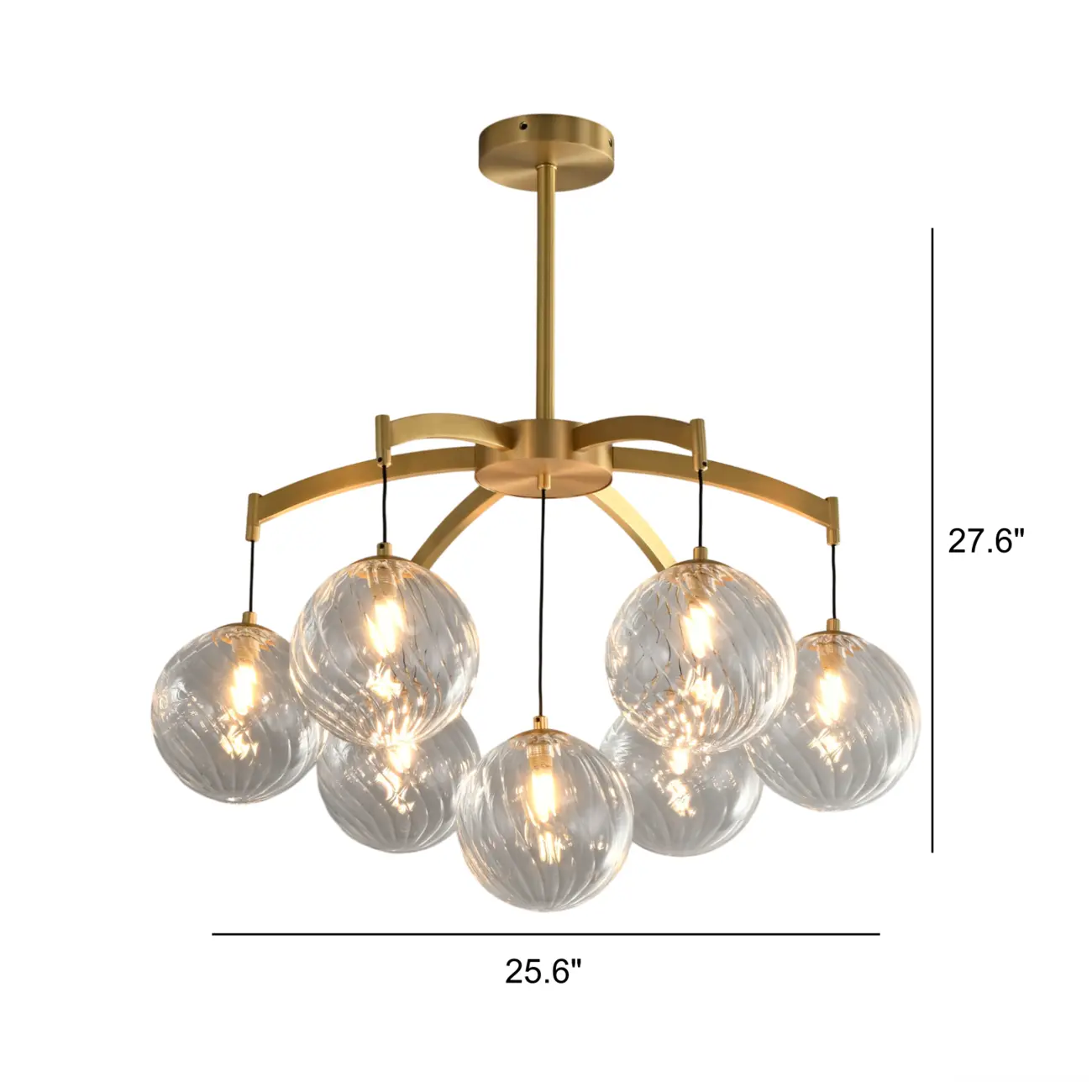 Gold Glass Orb Crystal Chandelier Modern Elegant Design #size