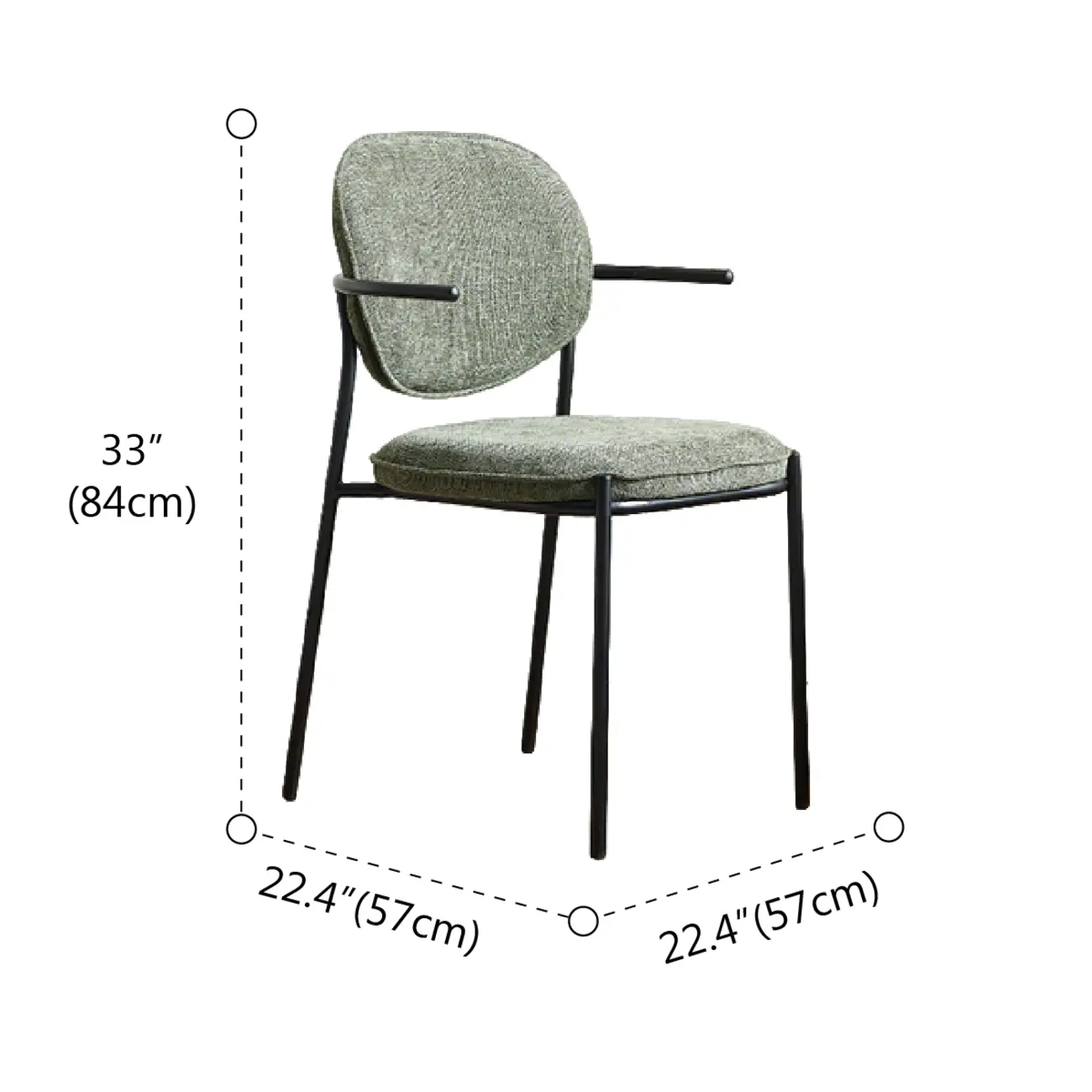 Minimalist Upholstered Armless Fabric Dining Chairs #size