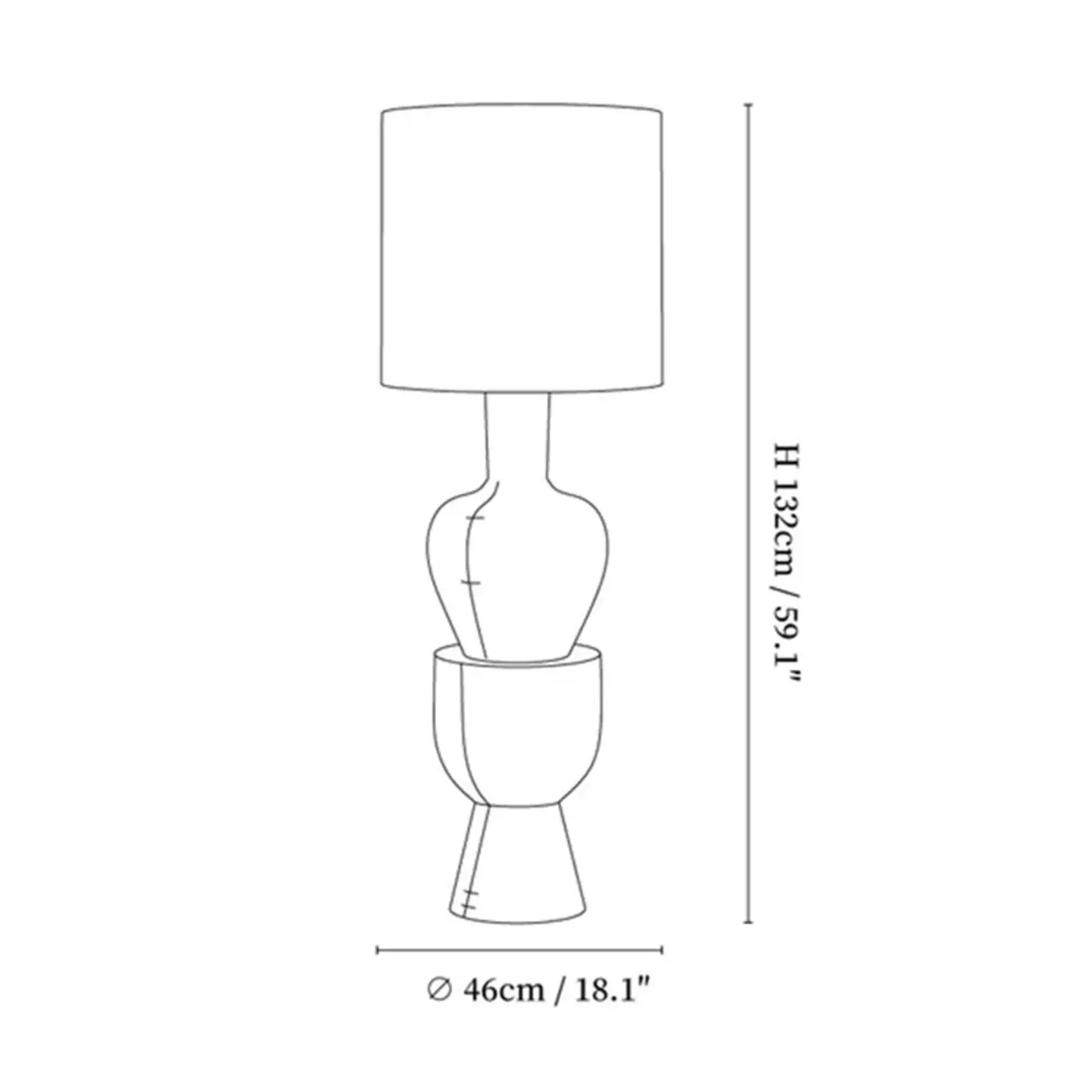 Wabi-sabi Modern Abstract Totem Pillar Wood Floor Lamp #size