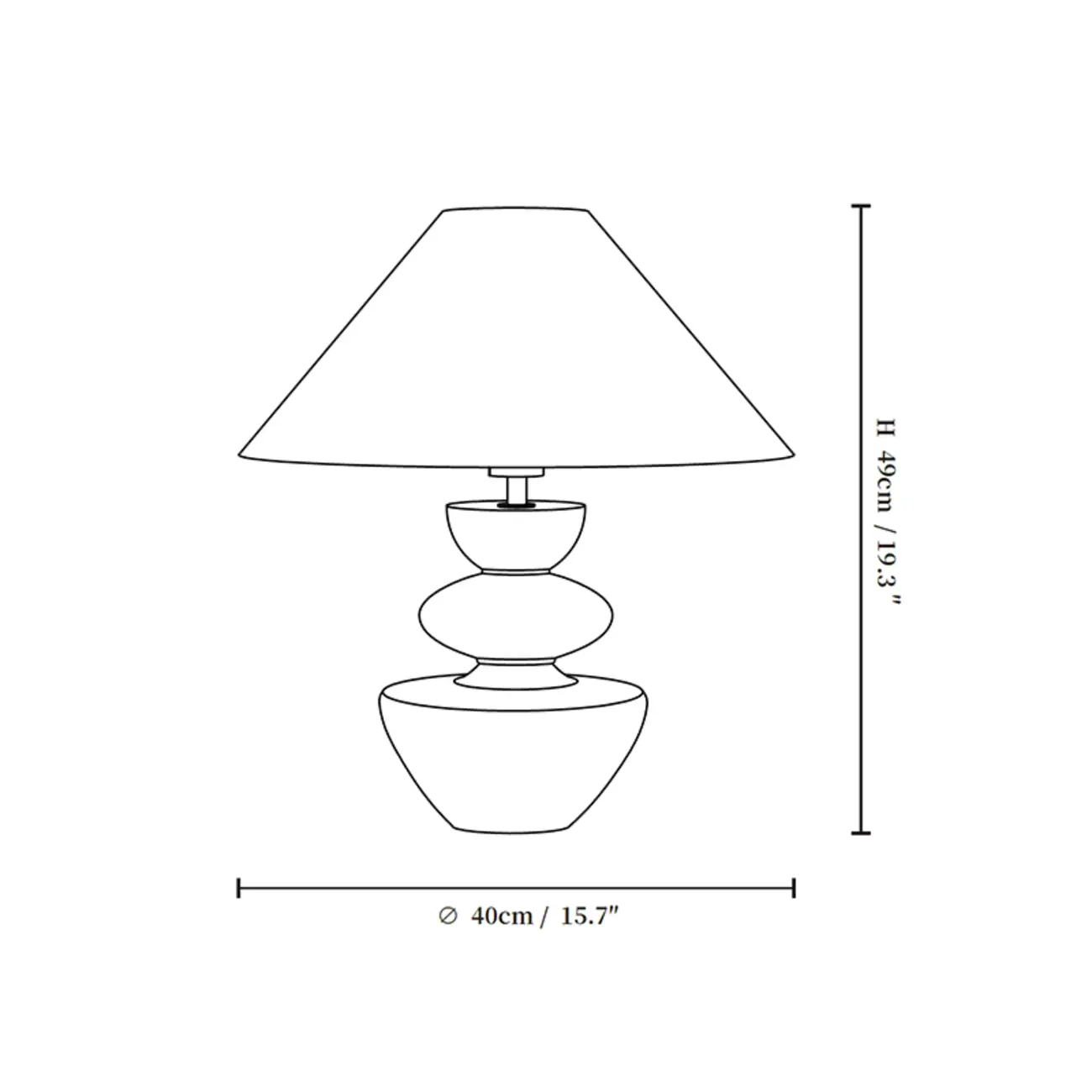 Mid-century Modern Wood Sculptural Living Room Table Lamp #size