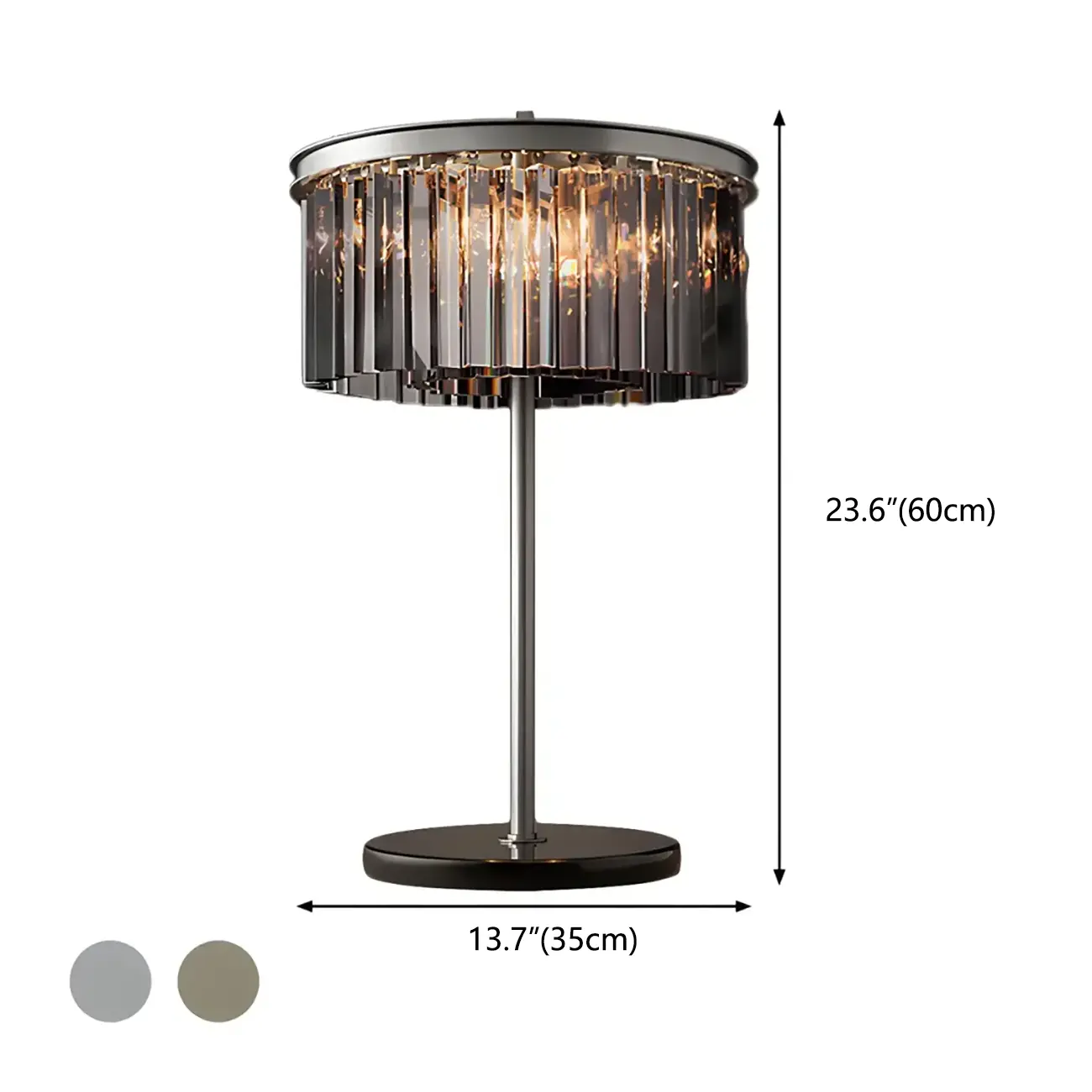 Modern Crystal LED Table Lamp for Living Room #size