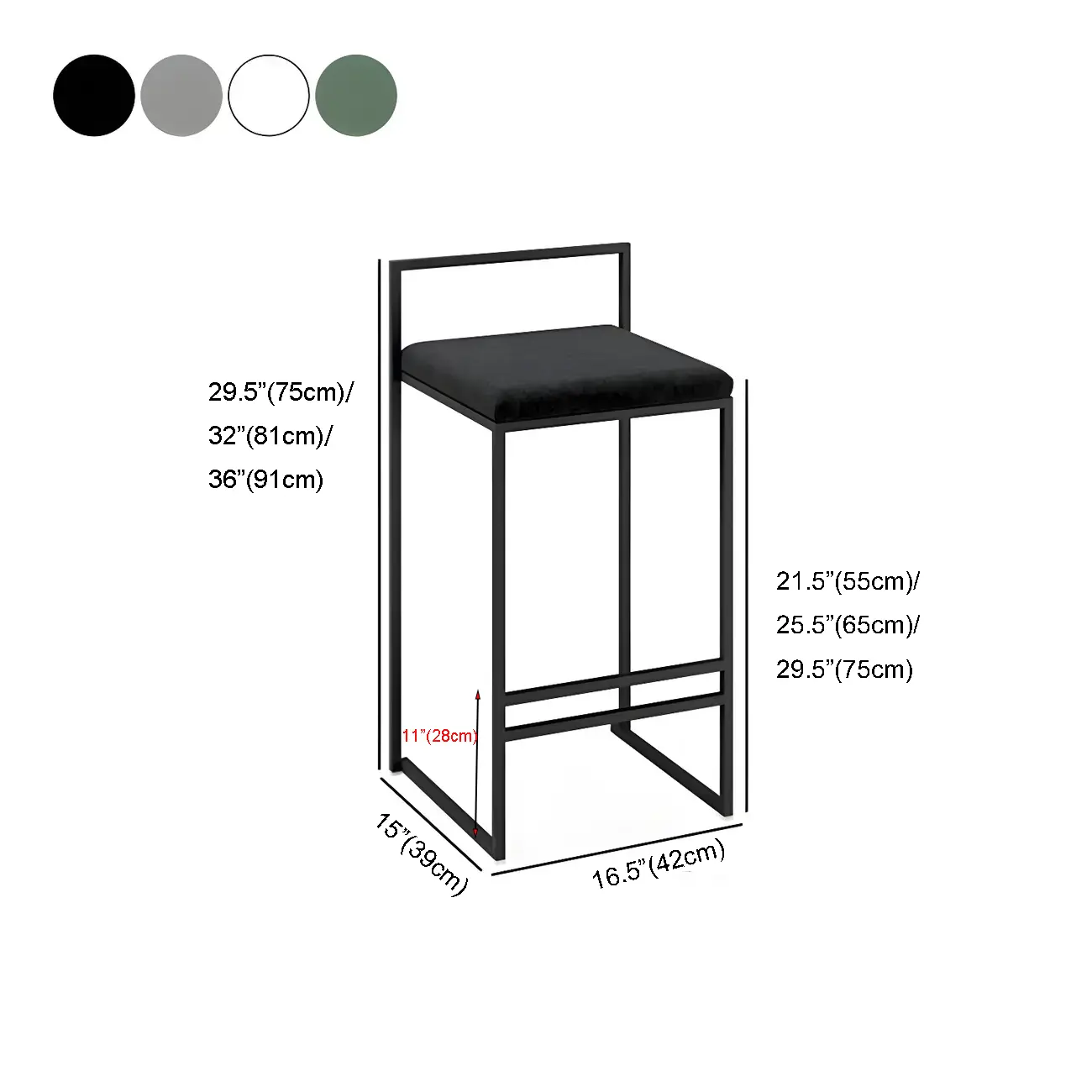 Counter Stools with Soft Seat for Kitchen #size