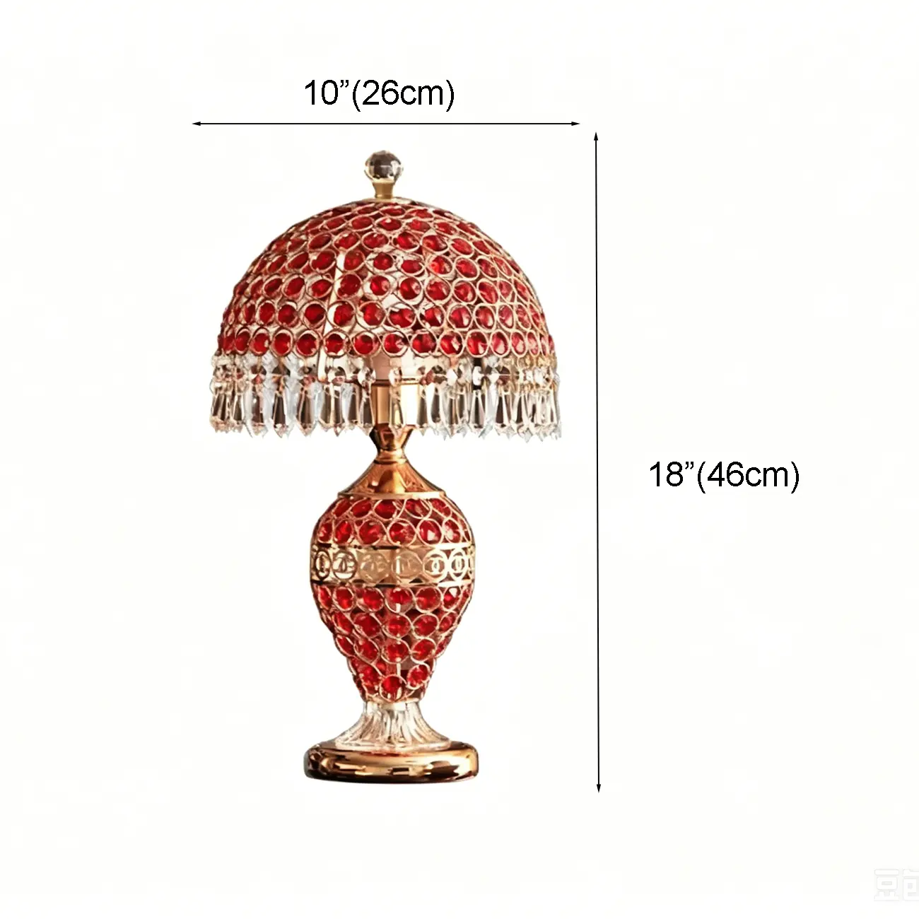 Traditional Luxurious Empire Gold Crystal Bedside Lamps Image - 12