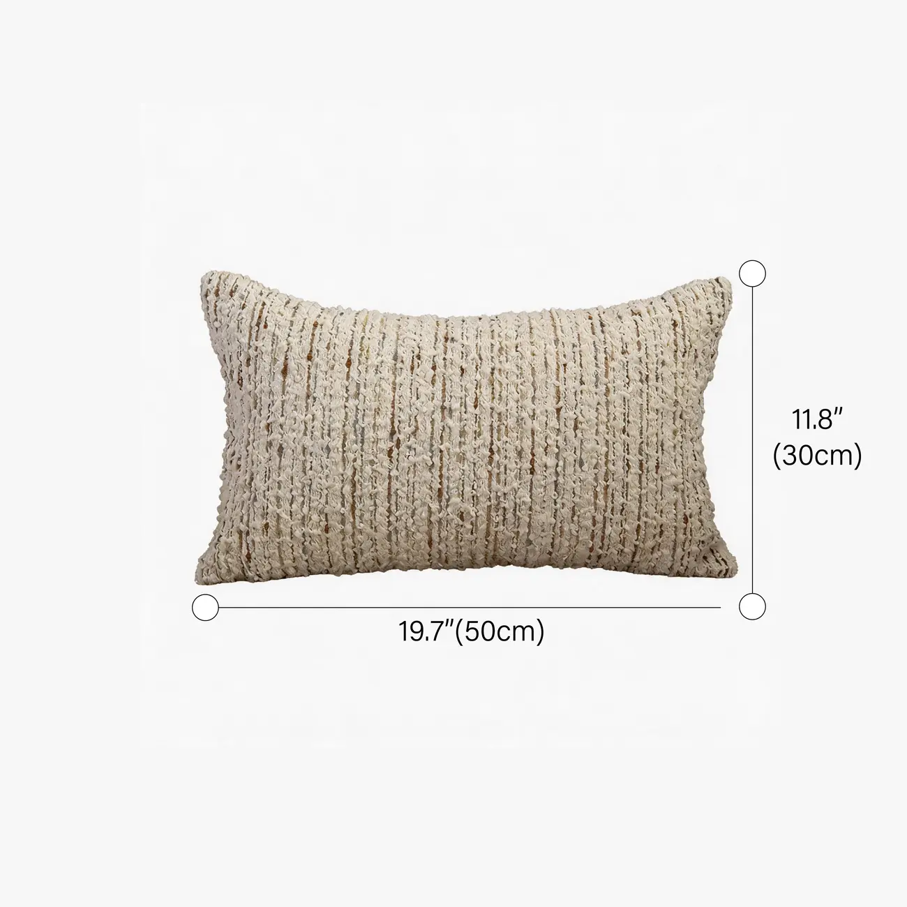 Mid-Century Modern Solid Textured Boucle Throw Pillow for Sofa #size