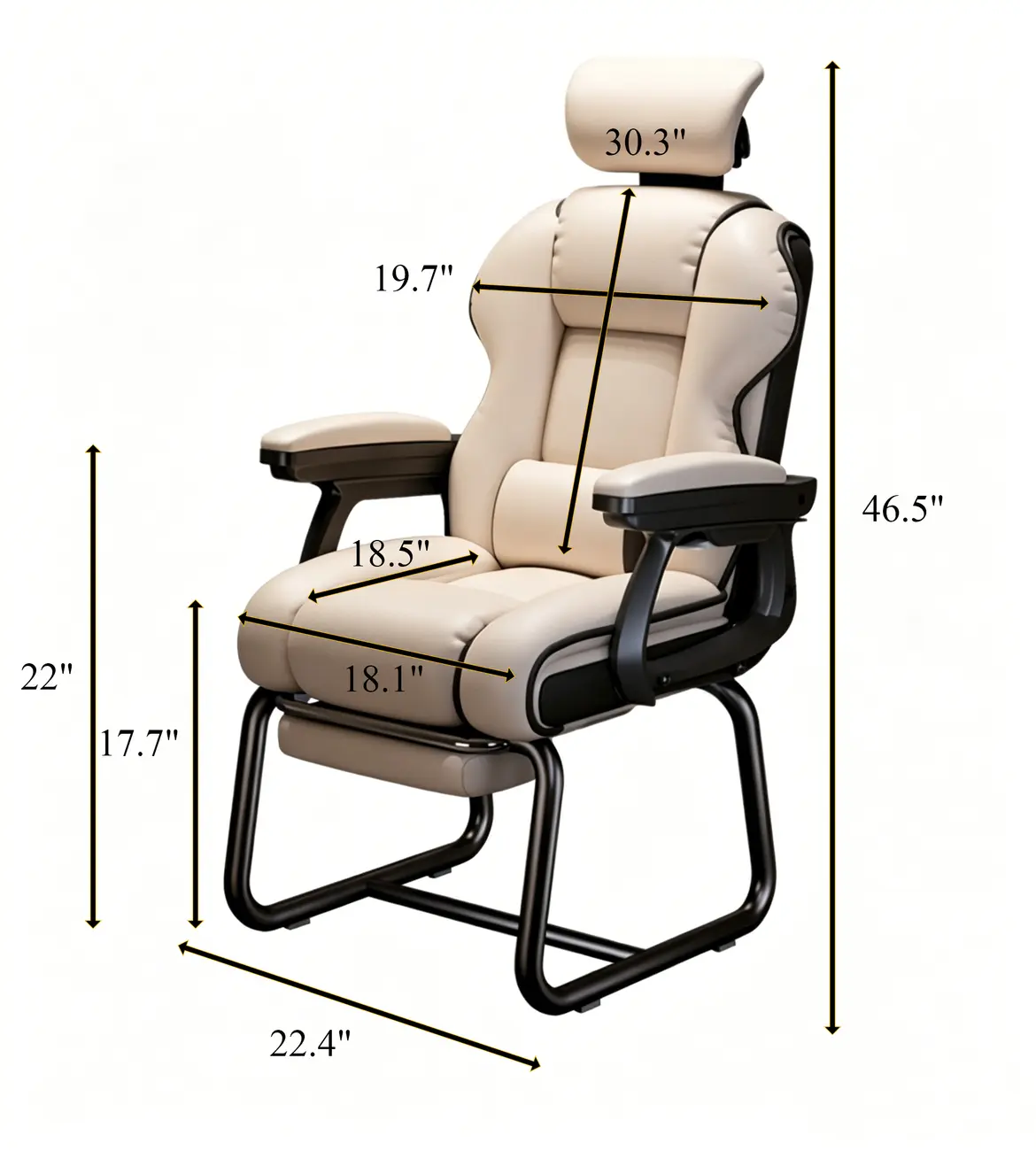 Yellow High-Back Leather Ergonomic Executive Chair #size
