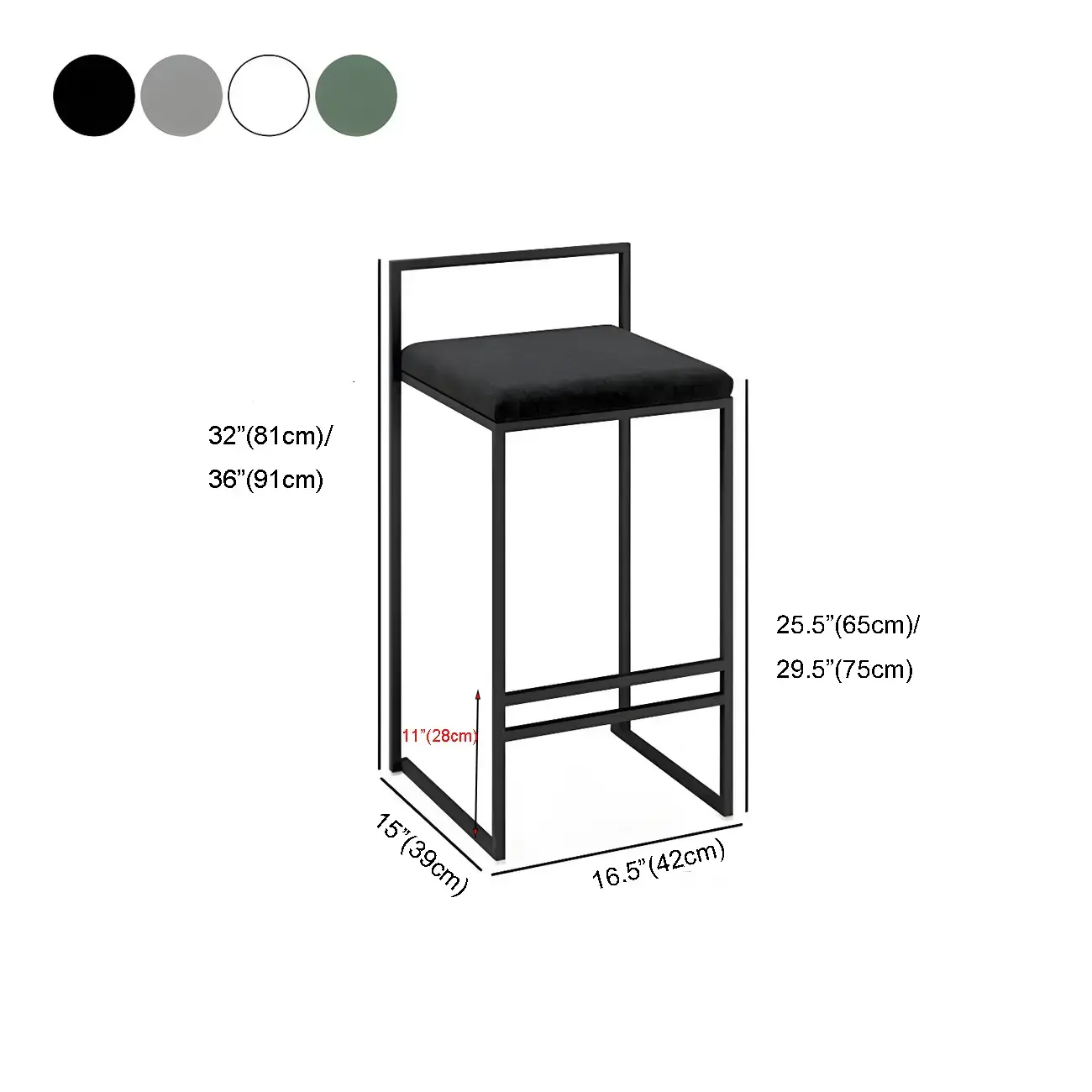 Counter Stools with Soft Seat for Kitchen #size