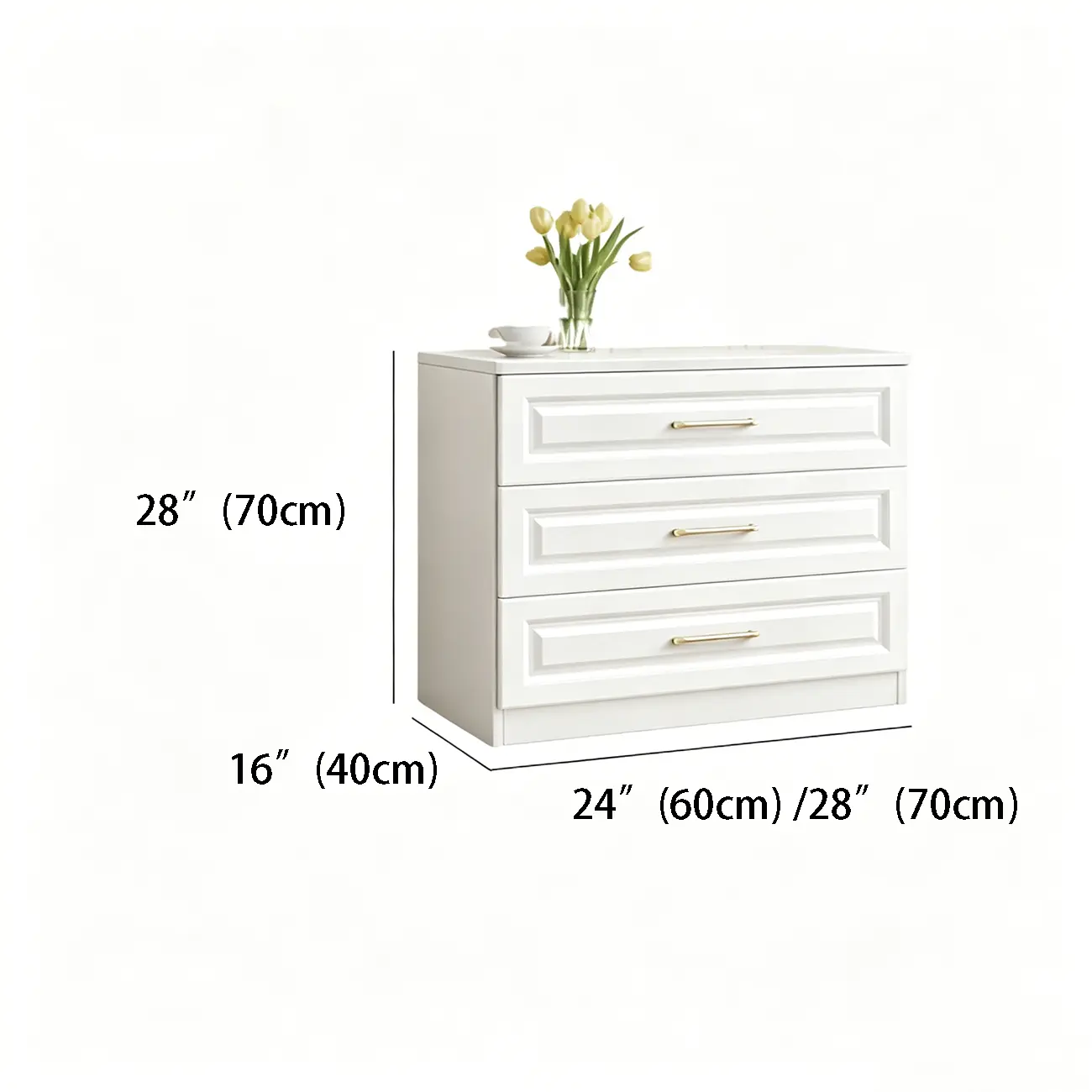 Modern Wood Gloss Surface Double Dresser for Bedroom #size