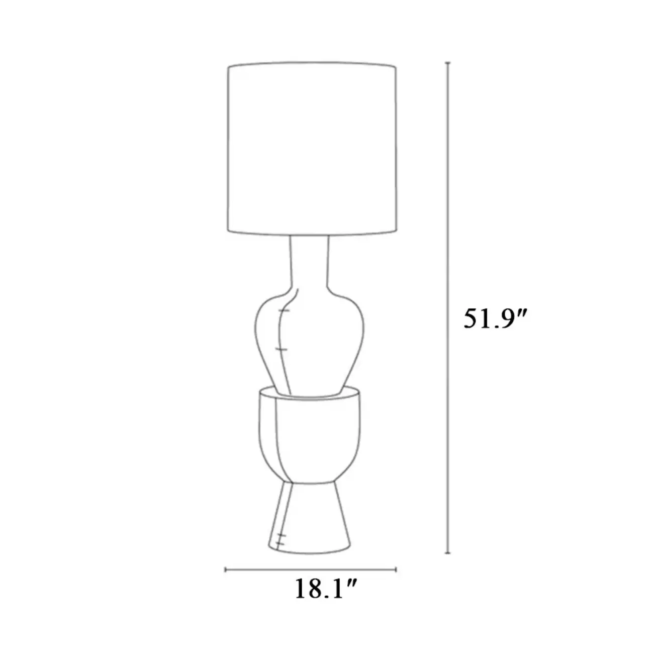 Wabi-sabi Modern Abstract Totem Pillar Wood Floor Lamp #size