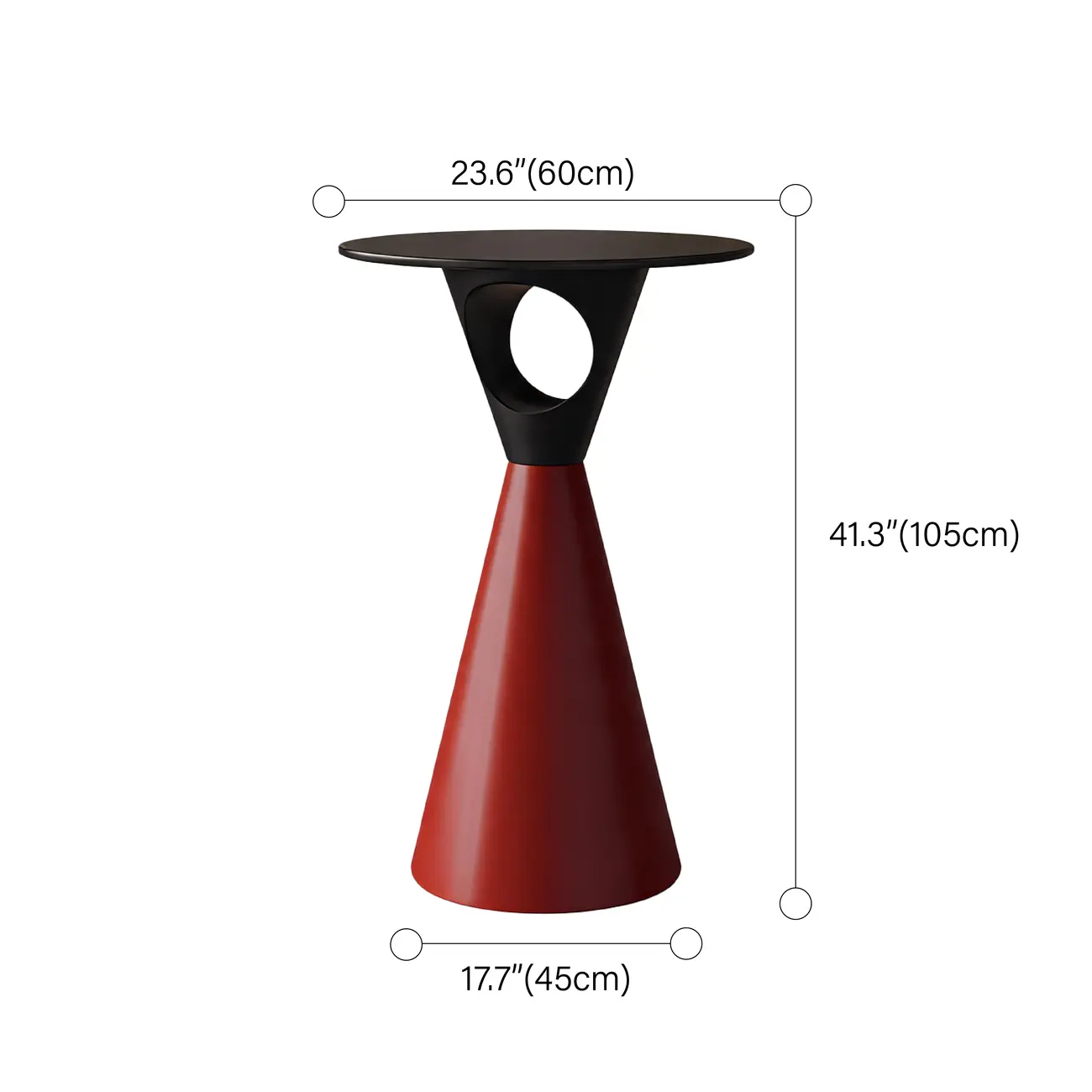 41.3" Modern Minimalist Round Metal Pedestal Bar Height Table #size