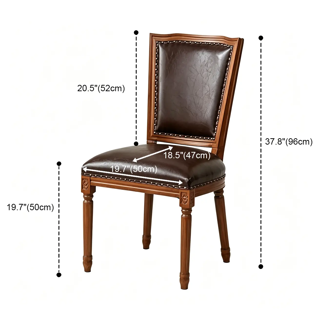 Mid Century Modern Solid Back Armless Wooden Dining Chairs #size