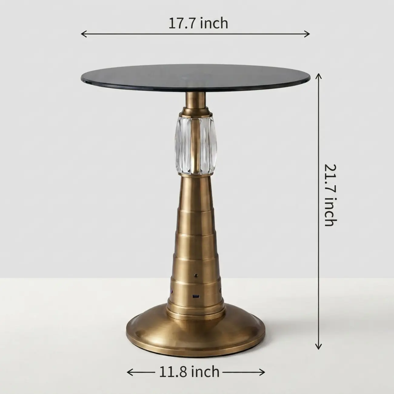 Modern Smart LED Side Table with Built-in Bluetooth Speaker #size