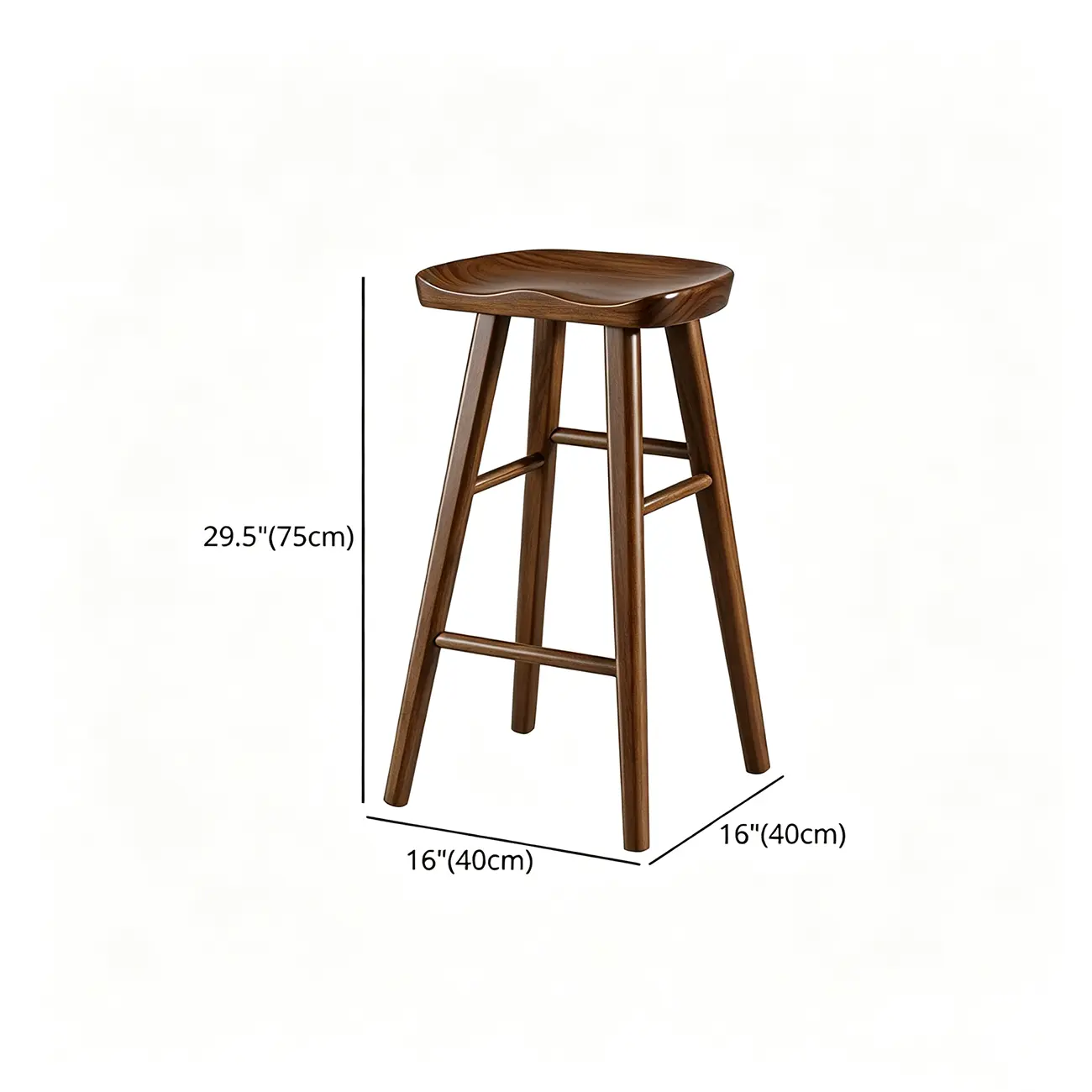 Rustic Saddle Backless Bar Stool Counter Height Image - 10