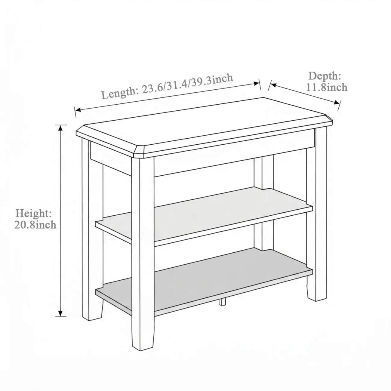 Mid-Century Modern Solid Wood Multi-Tier Shoe Rack for Entryway #size