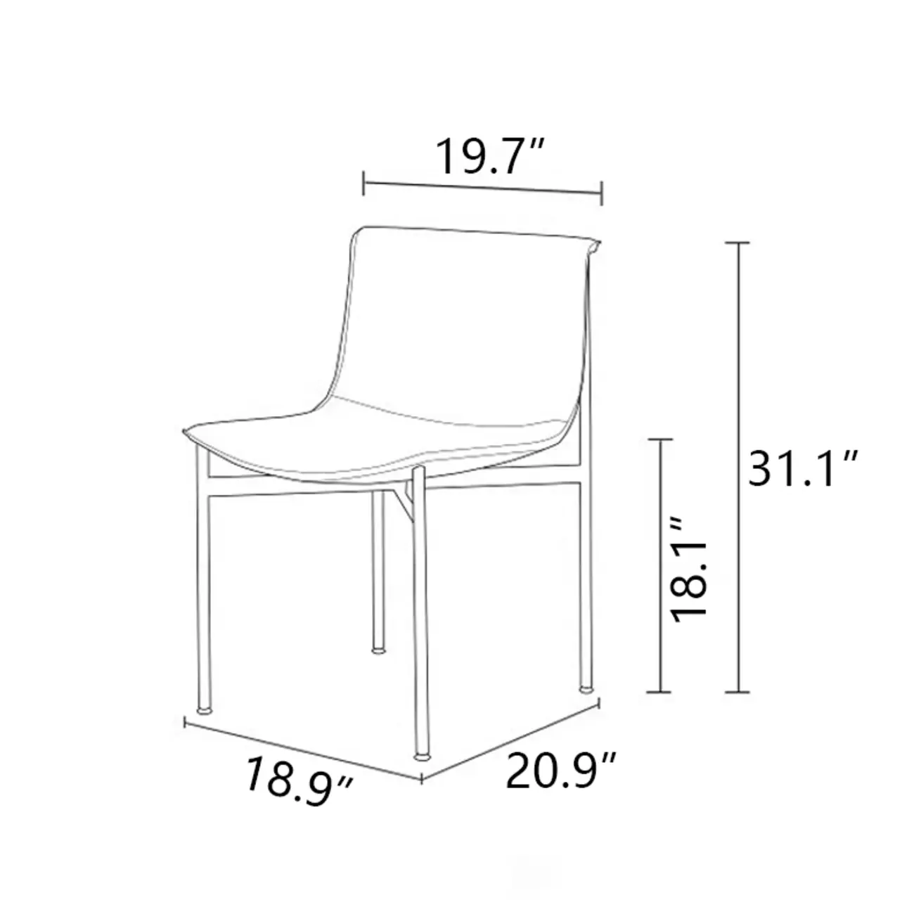 Comfortable Saddle-style Faux Leather Armless Dining Chairs Set Of 2 #size
