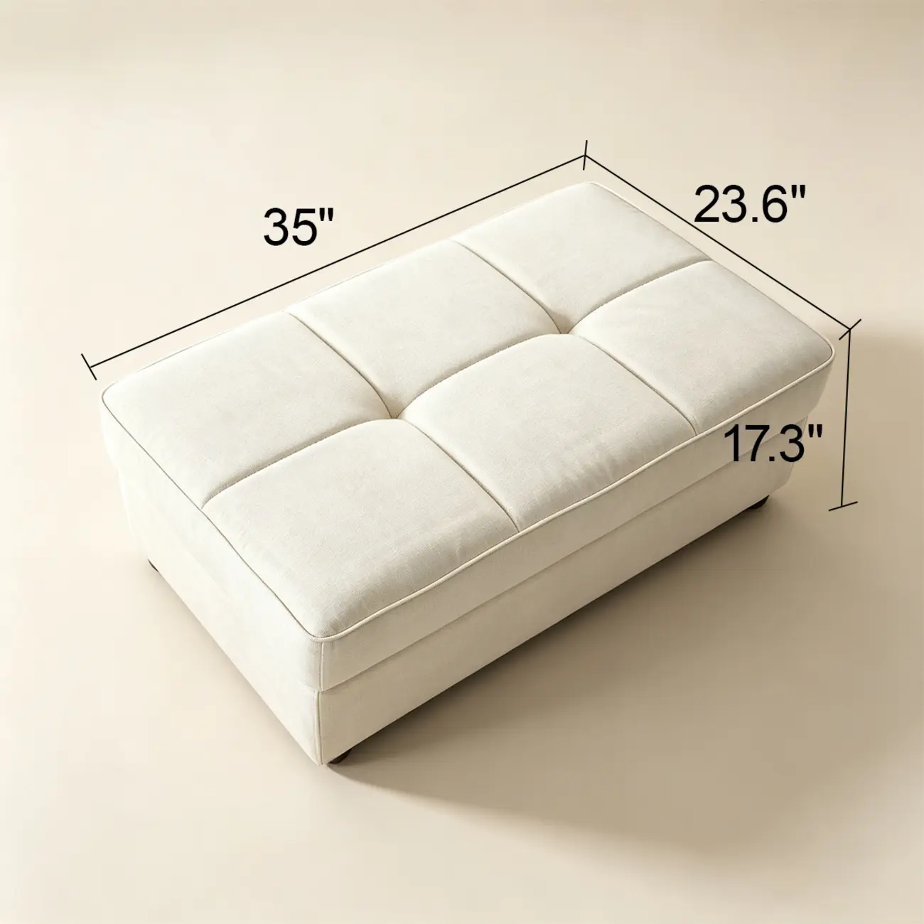 Beige Convertible Upholstered Sofa Bed With Adjustable Chaise Image - 25