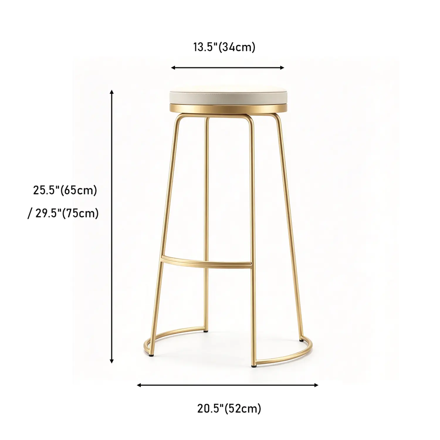 Industrial Round PU Leather Counter Height Bar Stools Metal Frame Image - 10