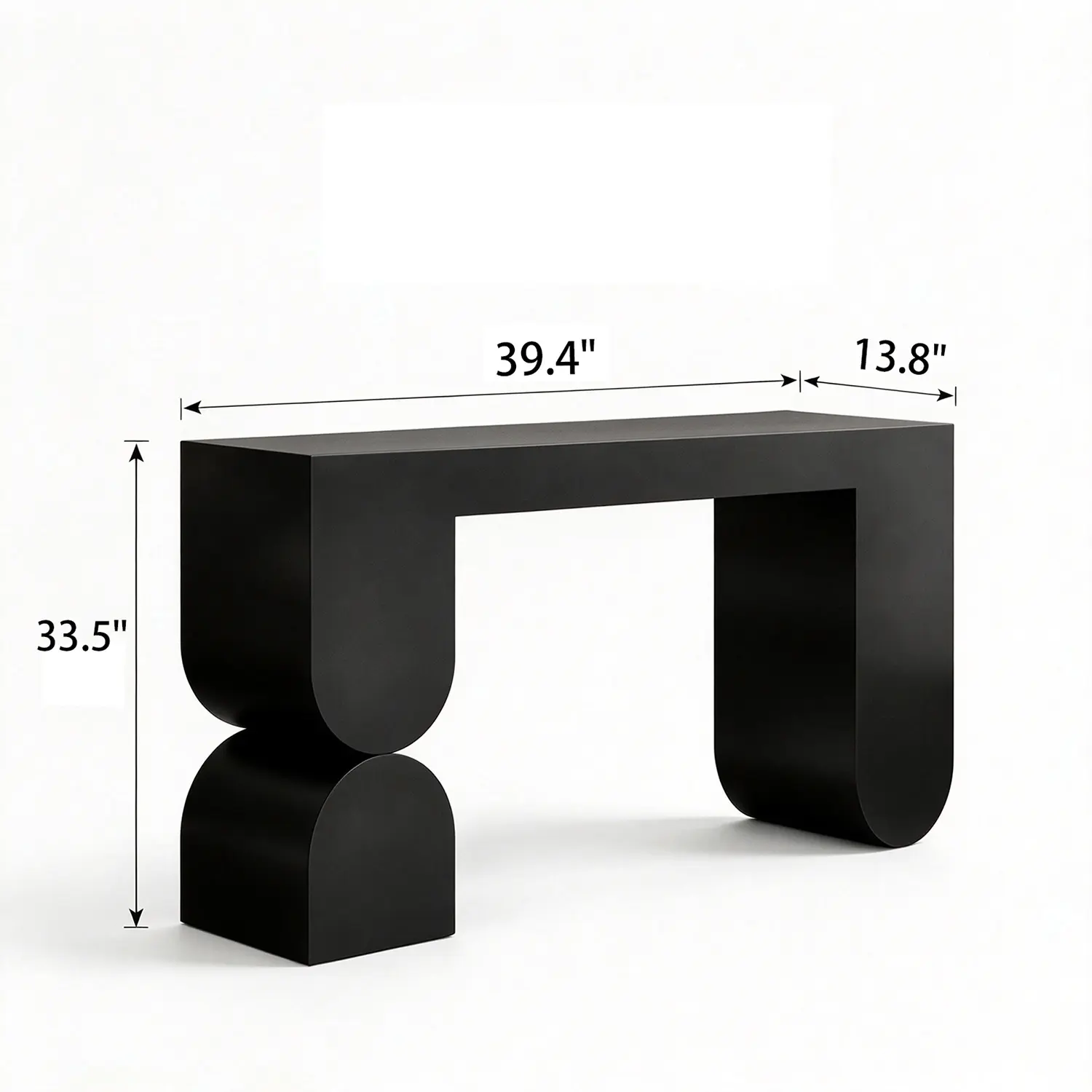Modern Black Sculptural Solid Wood Console Table for Entryway Image - 9 #size