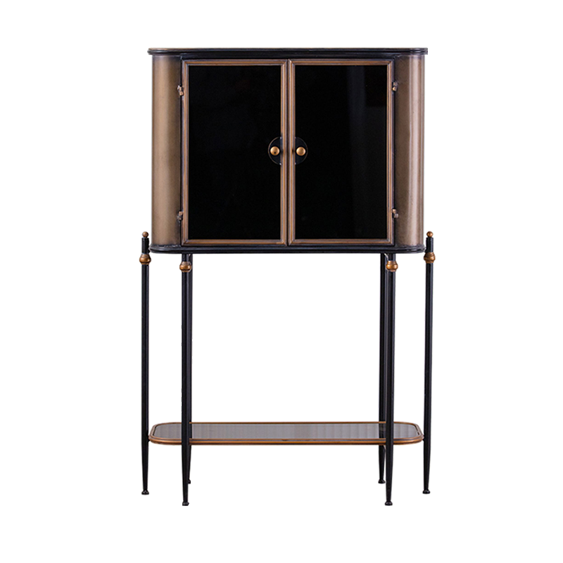 Vintage 3-Drawer Wood Freestanding Wine Cabinet with Doors | homeyfad