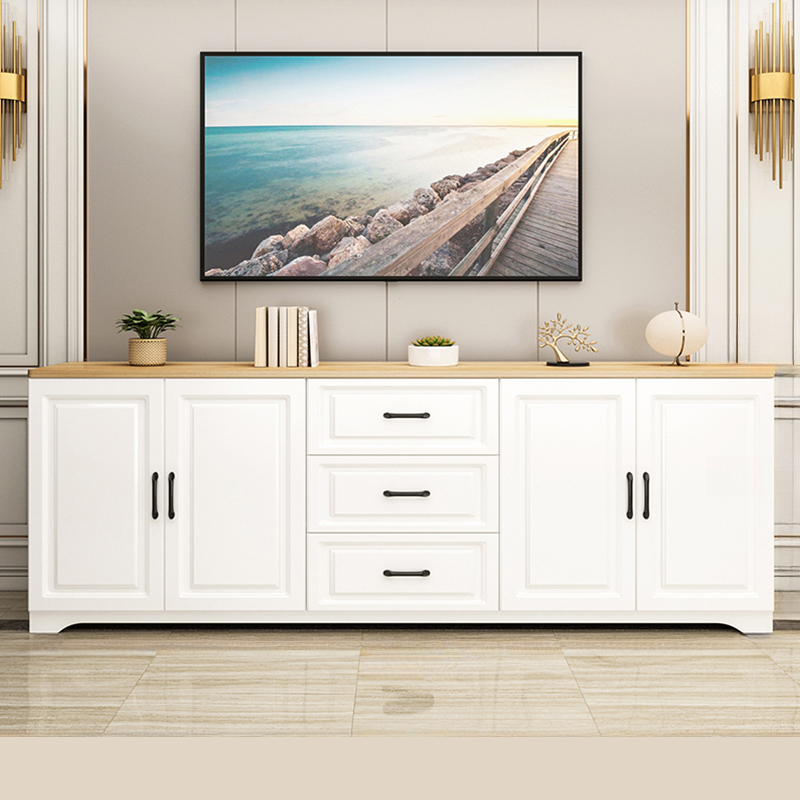 Modern Rectangular White 3-Drawer Wooden TV Stand | homeyfad
